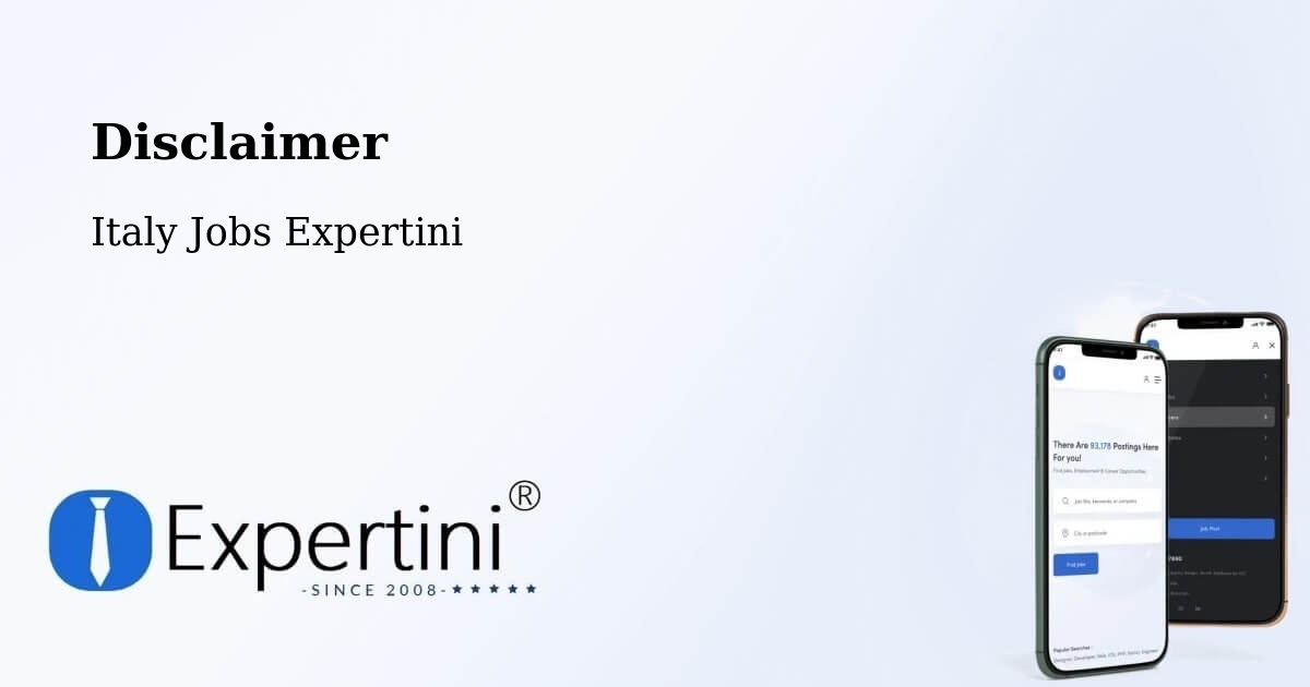 Disclaimer – Voghera - Italy Jobs Expertini